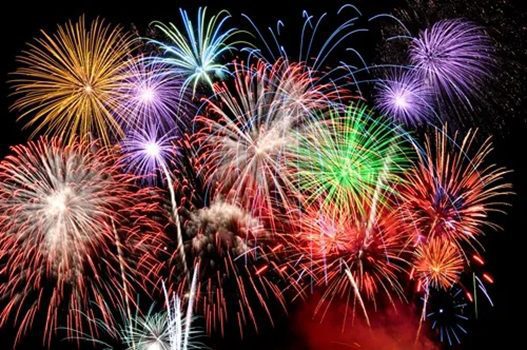 a group of fireworks in the sky