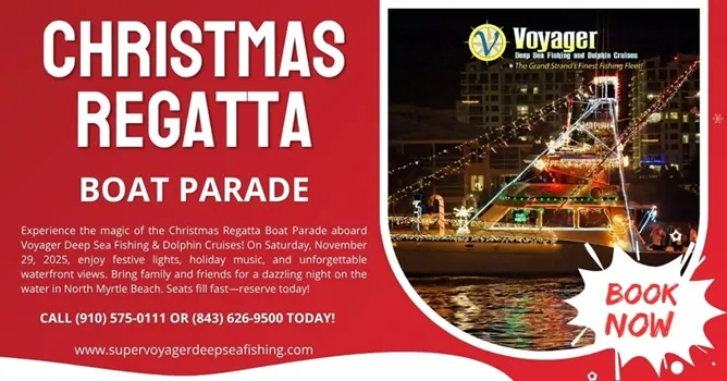 Don’t Just Sit on the Sidelines! Be a Part of the 2025 Intracoastal Christmas Regatta – Ride with Voyager on November 29, 2025!