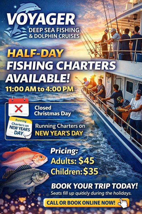 Half-Day Fishing Charters Available — Ring in the New Year on the Water!